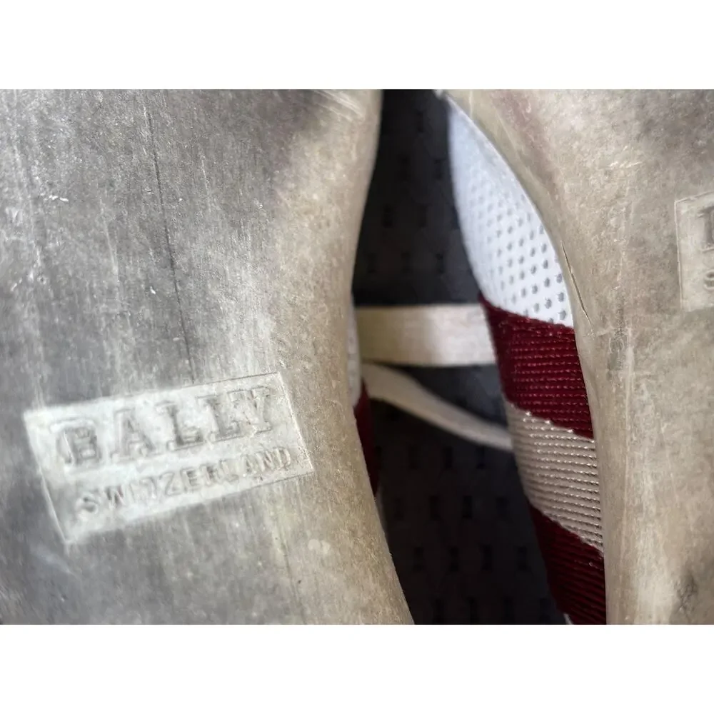 Bally Shoes Mens Size 12 White Leather Harlam Stripe Casual Sneakers Italy